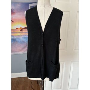 Designer Composition New York black sleeveless vest 100% Silk Medium